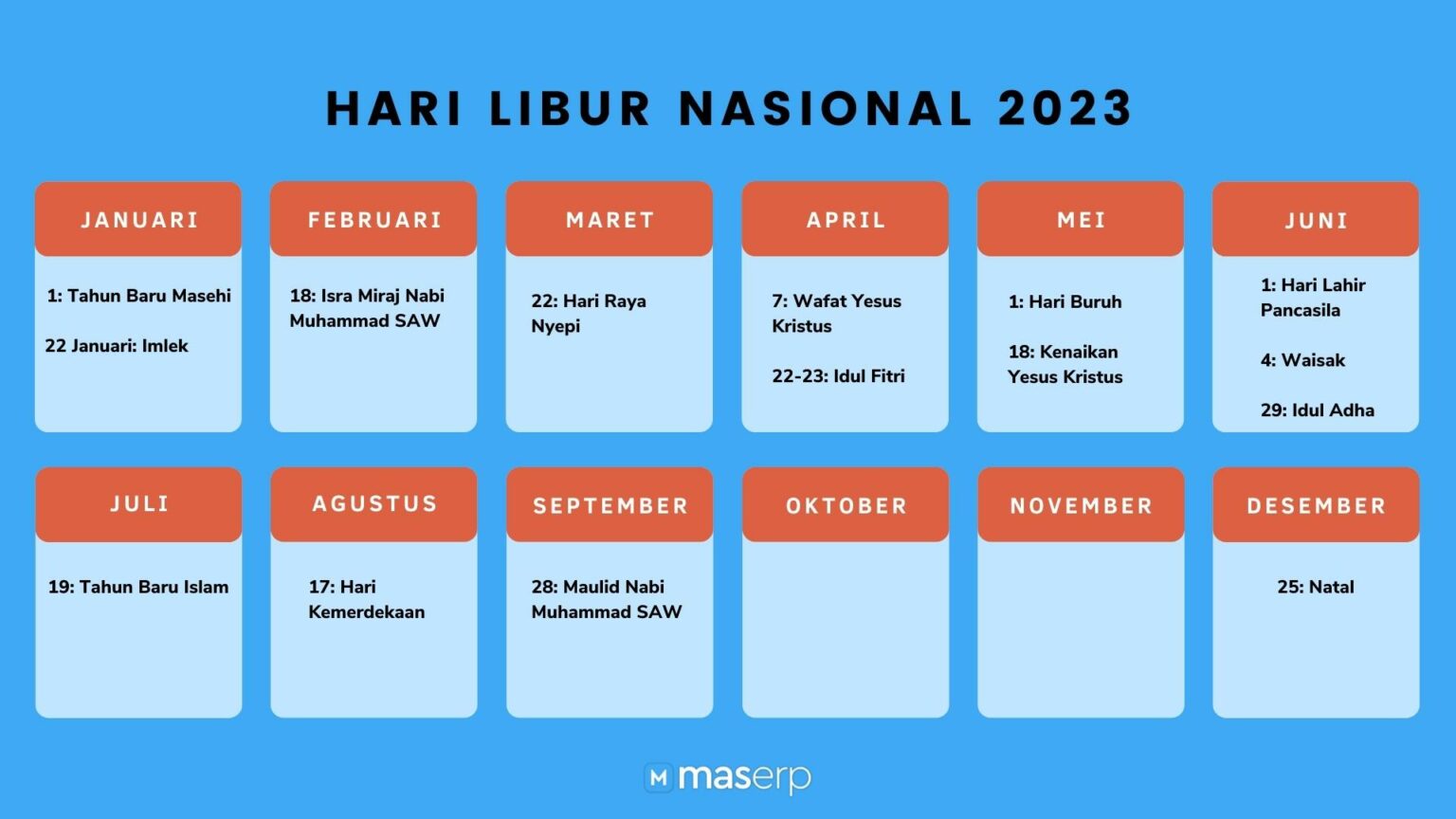 Sah! Inilah Daftar Hari Libur 2023