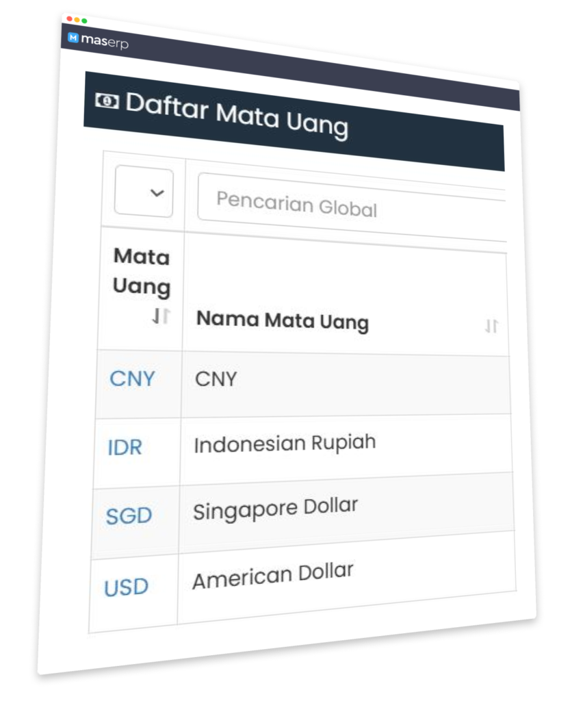 multi currency maserp